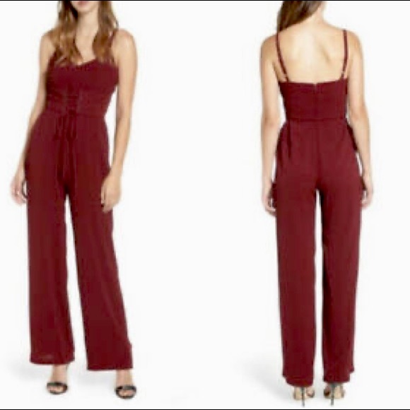 NWT WAYF Plum Corset Jumpsuit - Picture 2 of 9